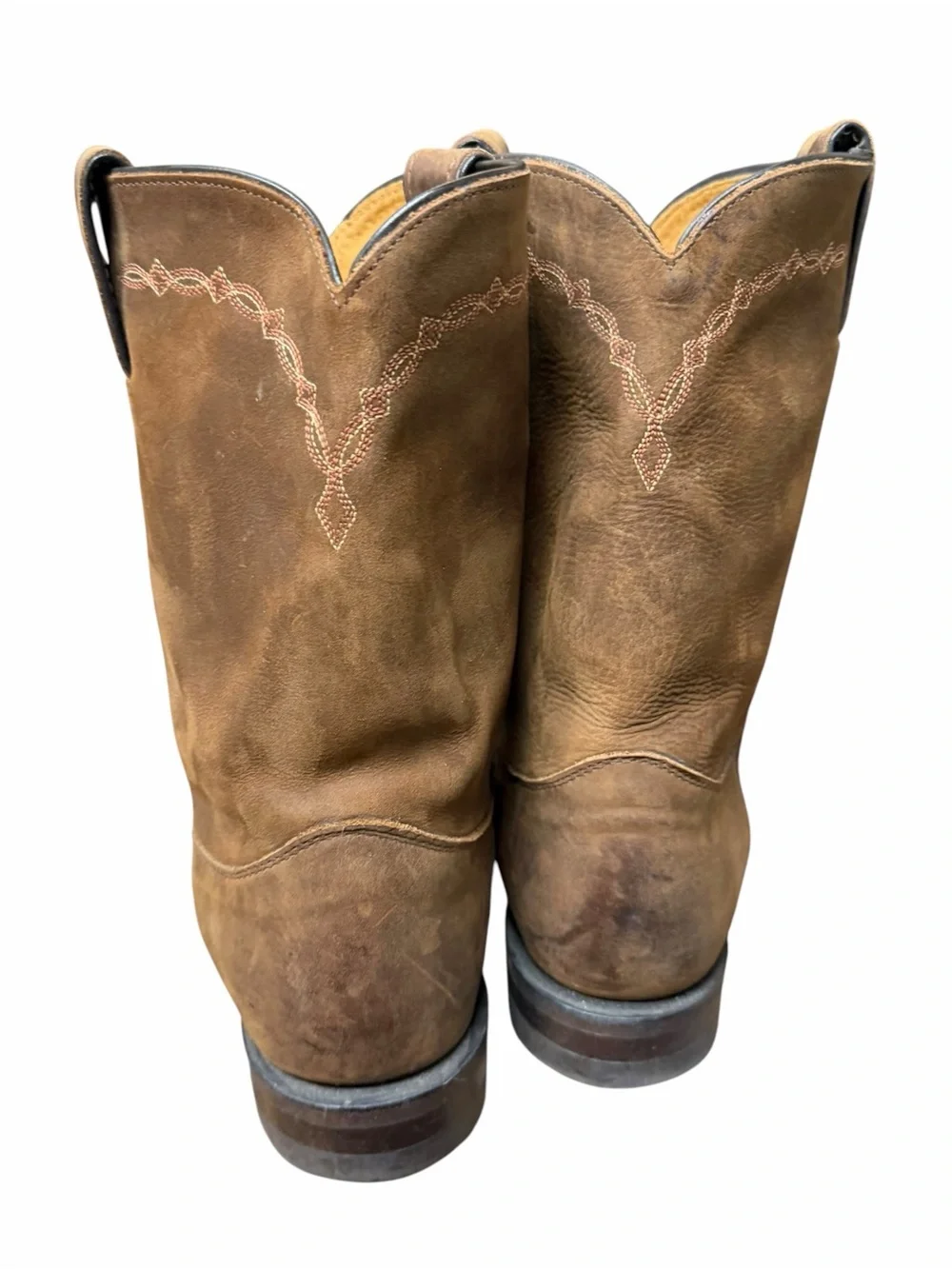 Justin cowboy Boots Men’s 11.5 Classic Roper Leather Rodeo Western Brown